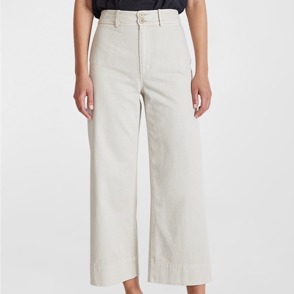 Apiece Apart Off-White Wide Leg High-Rise Pants